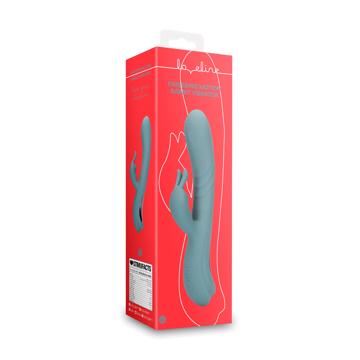 Кліторально-вагінальний вібратор Loveline Fingering Motion Rabbit Vibrator сірий, 1 шт
